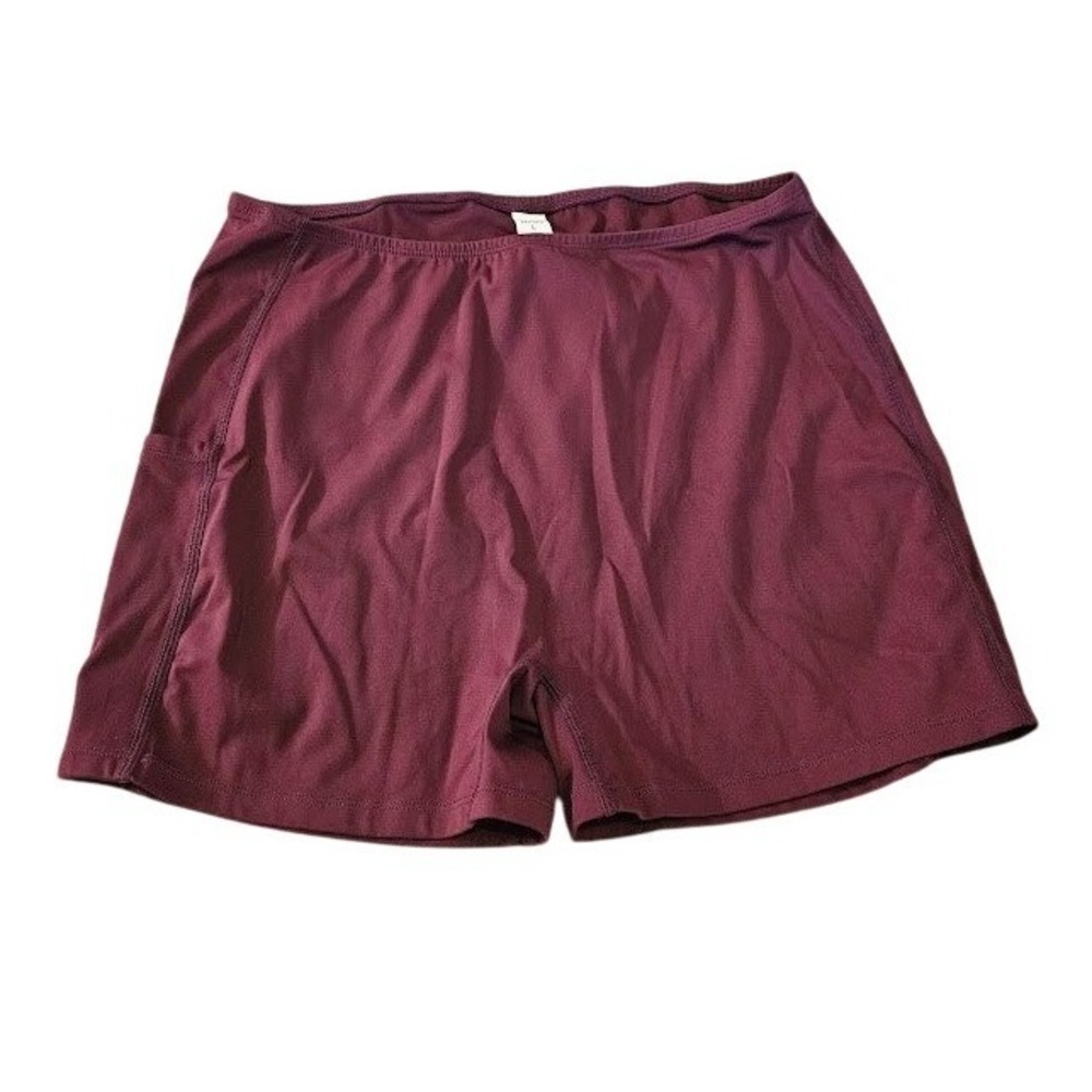 Halara Biker Shorts Women Large Red Burgundy Activewear High Waisted Athleisure